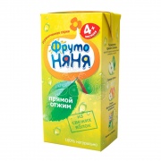 ФрутоНяня Сок яблочный прямого отжима неосветленный 0,2л для питания детей раннего возраста